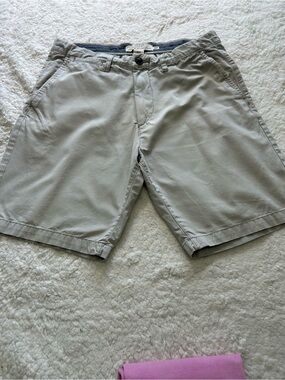 Men's Light Gray Chino Flat Front Shorts